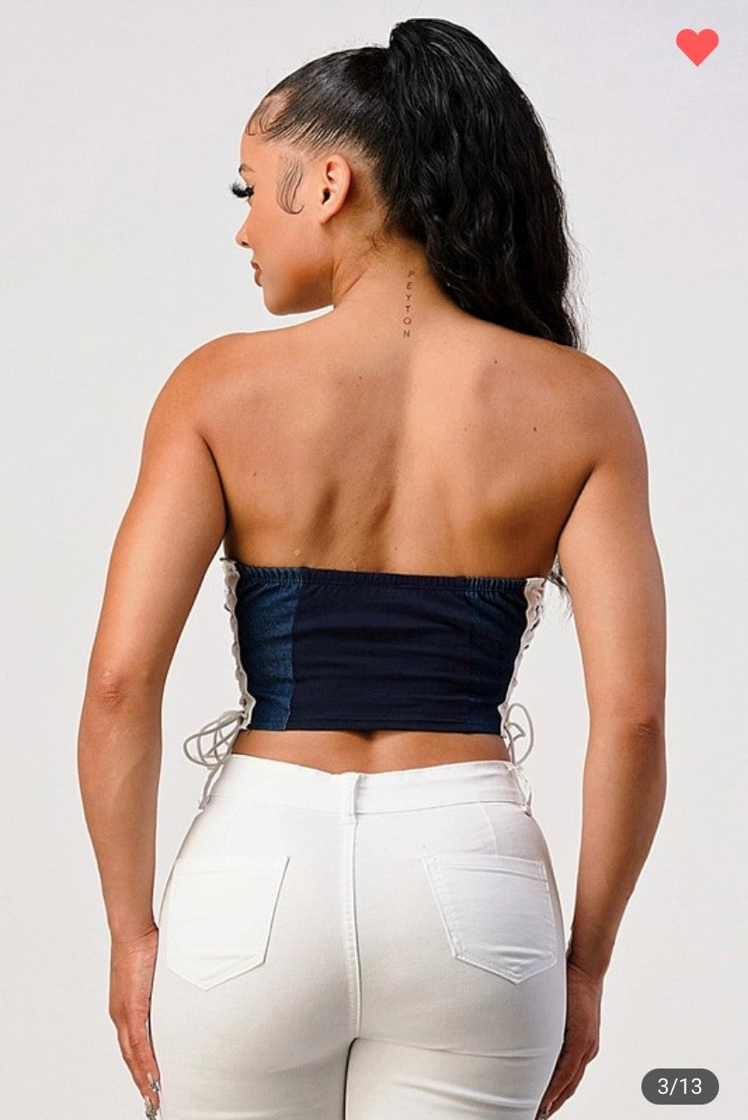 "Hard Rock" Tube Top w/ Lace up Side