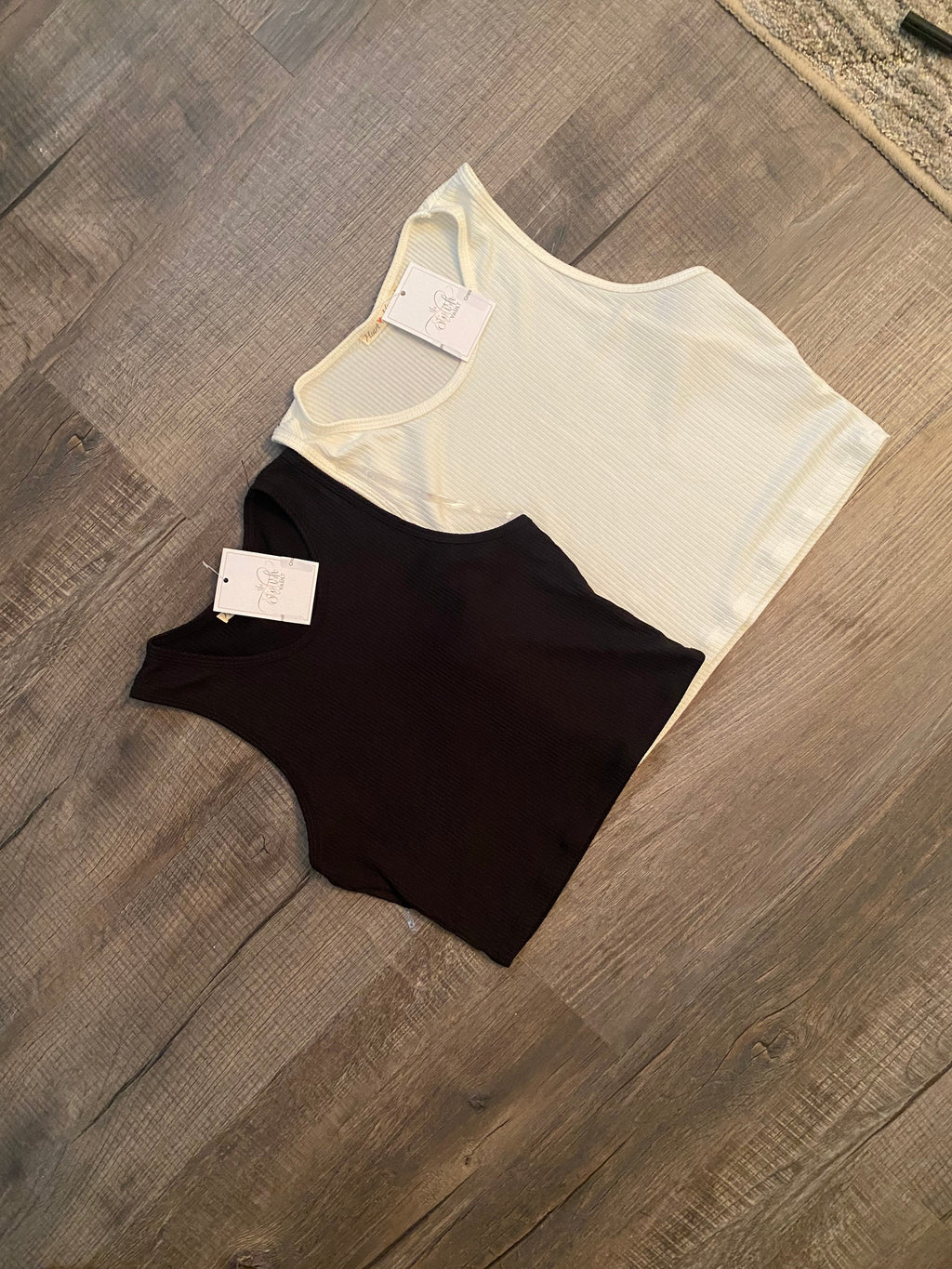 Cropped Wife Beater Tank- Off White