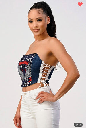 "Hard Rock" Tube Top w/ Lace up Side